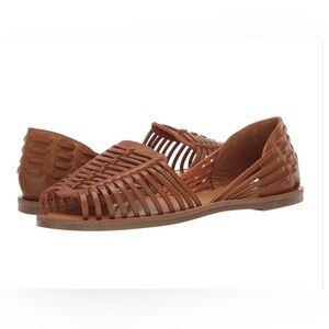 MIA Pandora Ballet Flat Woven Leather Cognac Flats Women’s Size 10 (NWOT)